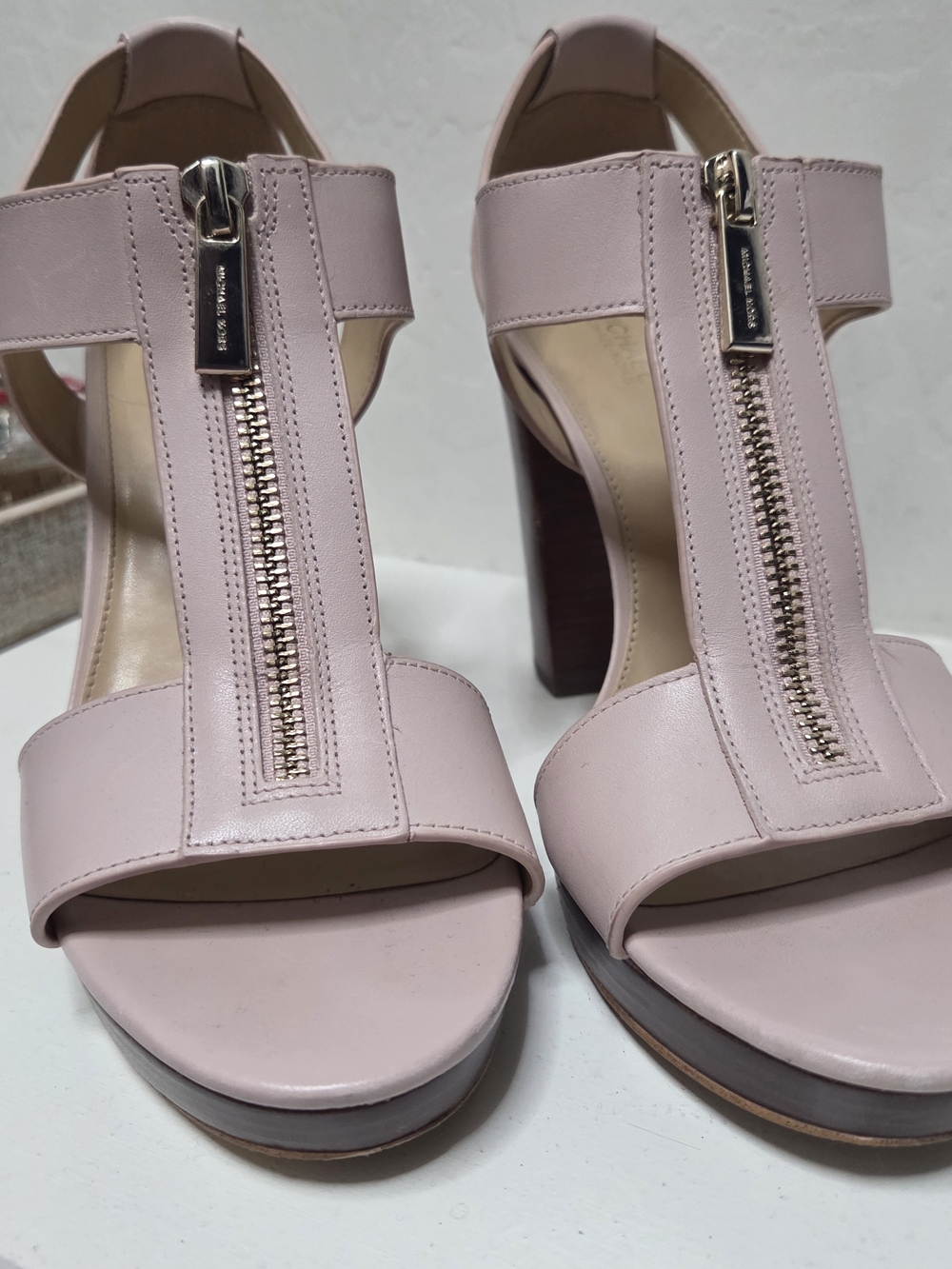 Women’s MICHEAL KORS Blush Pink Zip-Front High Heel Sandals